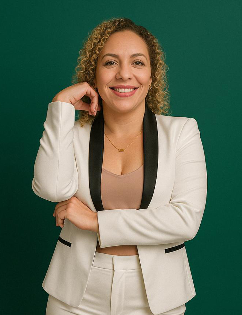 Professional portrait of Carolina Luis, real estate expert in Florida.